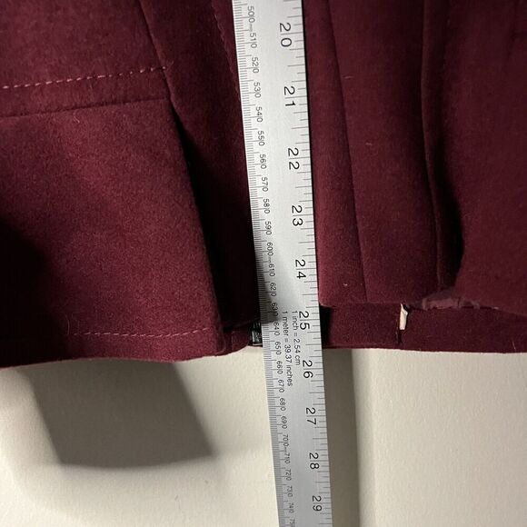 G.I.L.I. got it love it Womens Ruffled Front Jacket Maroon Poly Blend Coat Sz 6 - Picture 7 of 10